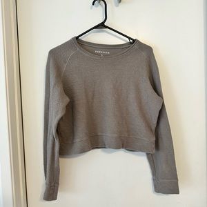 Paragon Cropped Brown Long Sleeve Athleisure Size Large